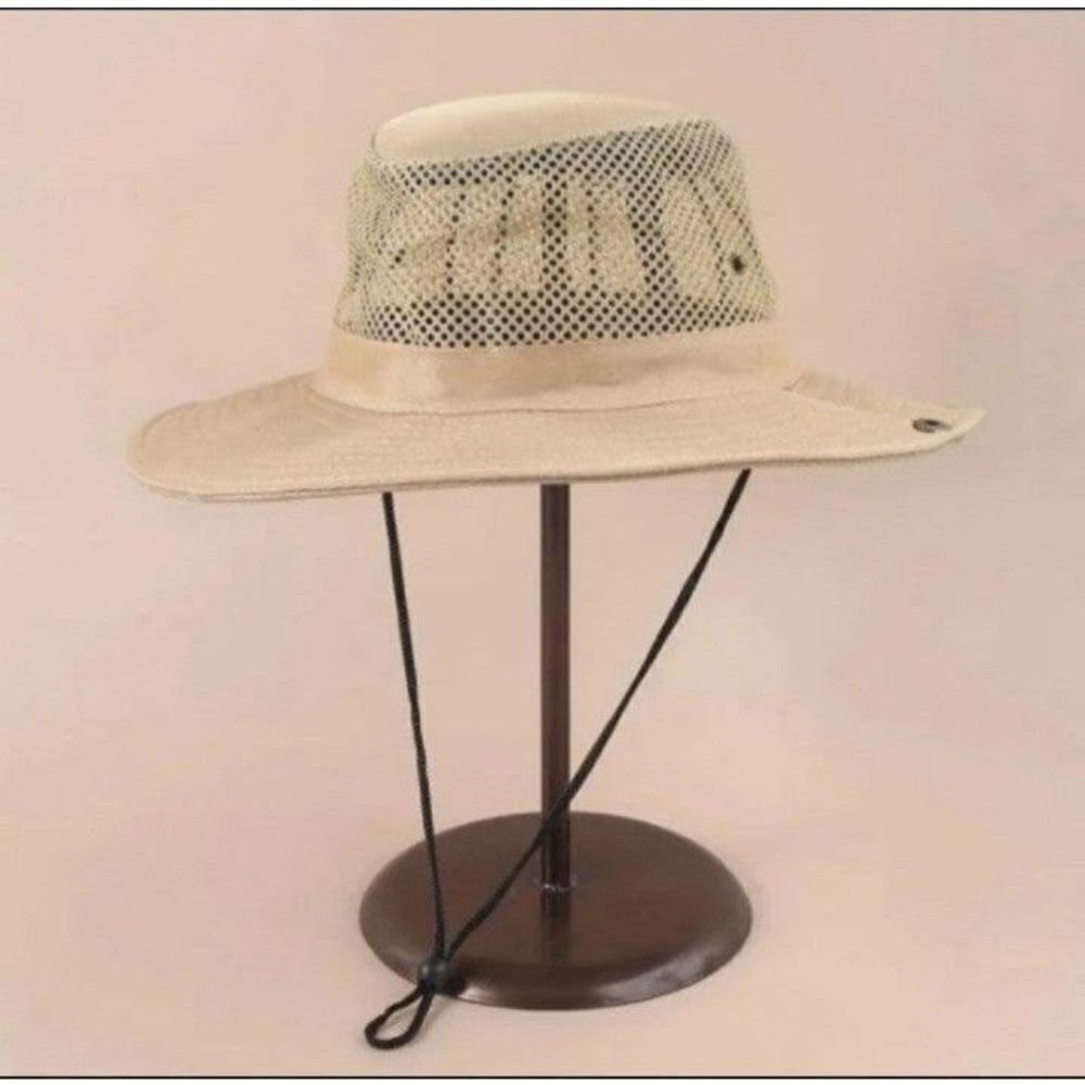 Cool breathable mesh unisex bucket hat khaki
